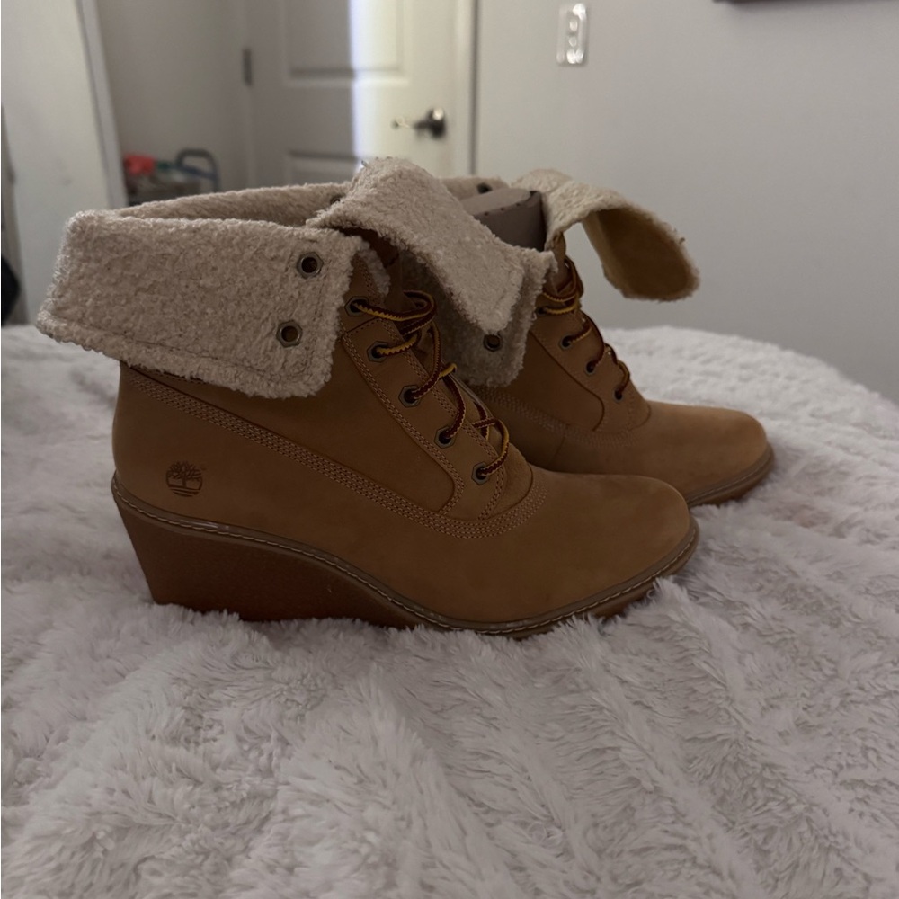 Timberland Women's Tan Wedge Boots